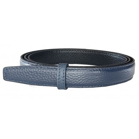 Lanière cuir Lady pleine fleur noire finition Luxe pour ceinture à boucle automatique