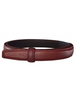 Lanière à crémaillère cuir Lady pleine fleur prune finition Luxe pour ceinture à boucle automatique