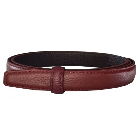 Lanière à crémaillère cuir Lady pleine fleur prune finition Luxe pour ceinture à boucle automatique