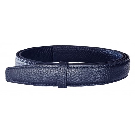 Lanière LCLA Bleue marine cuir  pleine fleur Bleu marine  finition Luxe de la gamme Lady  pour ceinture à boucle automatique