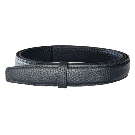 Lanière cuir Lady pleine fleur noire finition Luxe pour ceinture à boucle automatique