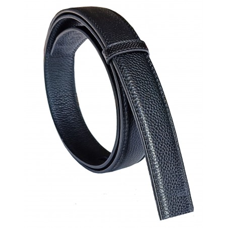 Lanière cuir pleine fleur Marron pour ceinture à boucle automatique