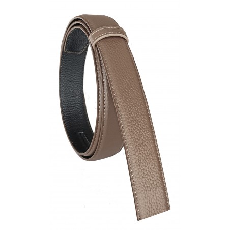 Lanière cuir pleine fleur Marron clair pour ceinture à boucle automatique