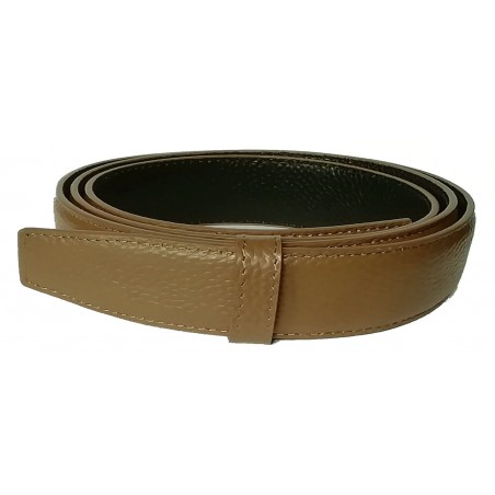 Lanière LB2 Marron clair cuir pleine fleur finition Les Classiques pour ceinture à boucle automatique