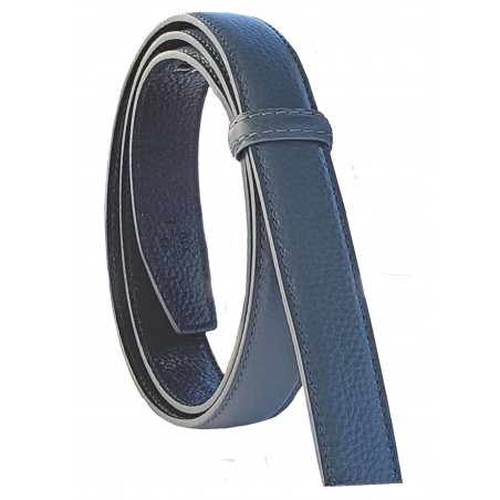 Lanière à crémaillère cuir pleine fleur Luxe grise acier de la gamme Lady pour ceinture à boucle automatique