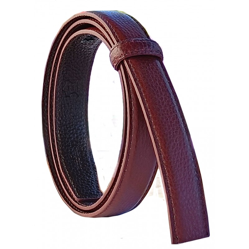 Lanière à crémaillère cuir Lady pleine fleur Luxe prune pour ceinture à boucle automatique