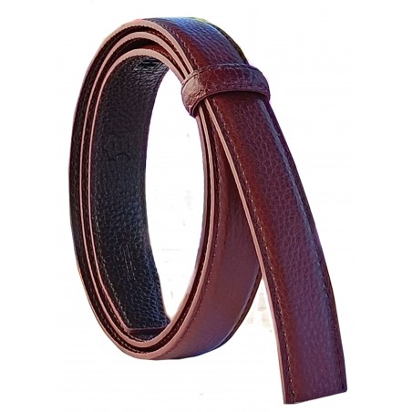 Lanière cuir Lady pleine fleur noire finition Luxe pour ceinture à boucle automatique
