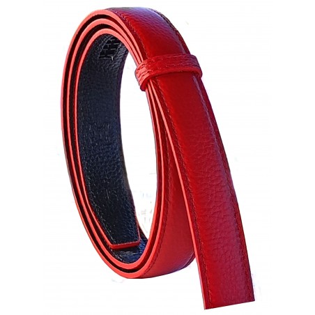 Lanière cuir Lady pleine fleur Luxe rouge pour ceinture à boucle automatique de la gamme Lady.