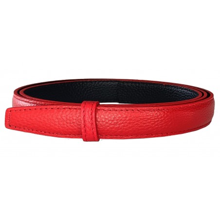 Lanière cuir Lady pleine fleur noire finition Luxe pour ceinture à boucle automatique