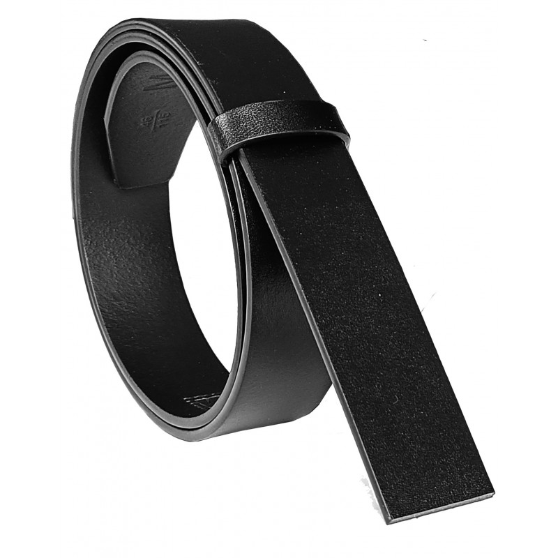 Lanière B5 L'inusable noire cuir pleine fleur haut de gamme finition "les chic"