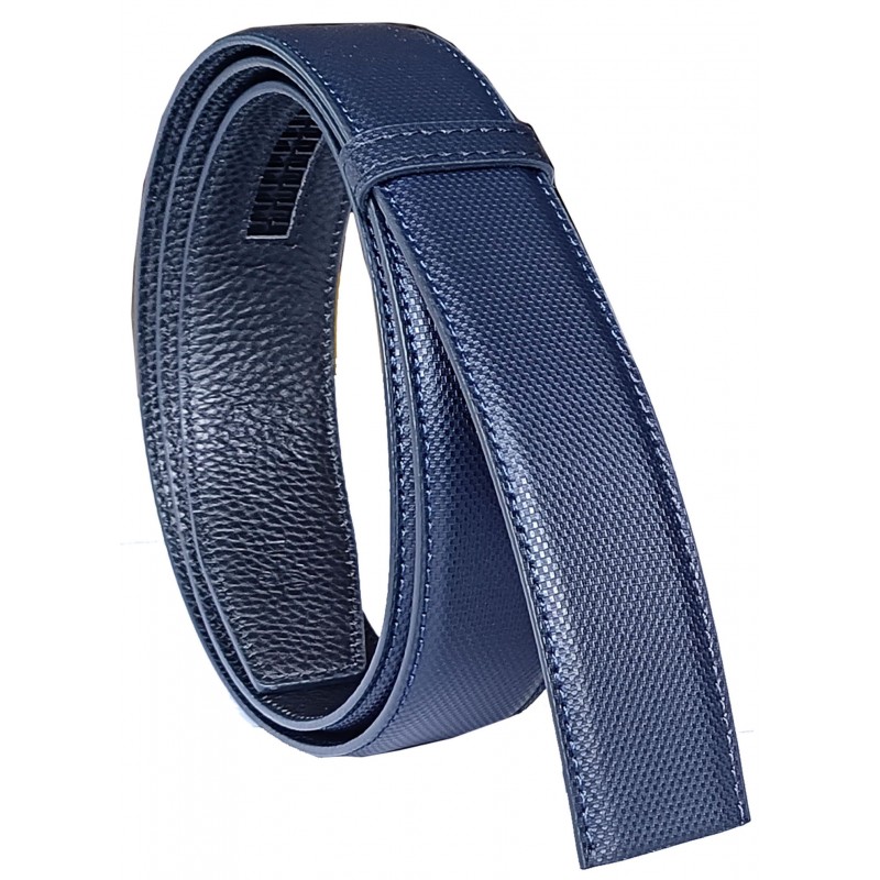 Lanière à crémaillère en cuir pleine fleur Carbone bleu haut de gamme  B5 Chic "tenue habillée"