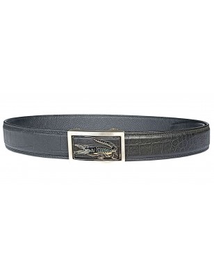 Ceinture automatique sans trou MURUZI 800 cuir noir finition croco – LUXURY