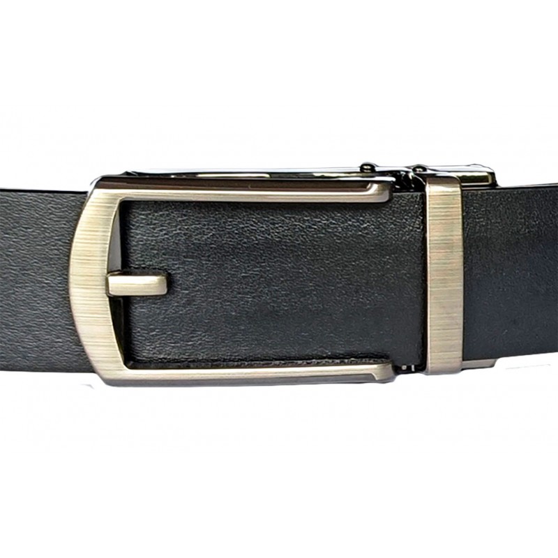 Ceinture automatique homme cuir noir – boucle aspect tradition 572 Ceinture automatique homme cuir noir – boucle aspect tradition 572