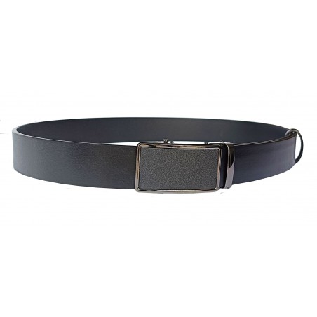 CC517B5 Ceinture en cuir pleine fleur noir avec boucle automatique