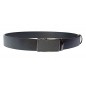 CC517B5 Ceinture  en cuir pleine fleur noir avec boucle automatique