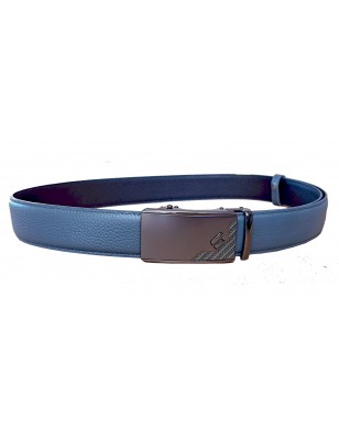 Ceinture en cuir pleine fleur gris avec boucle automatique