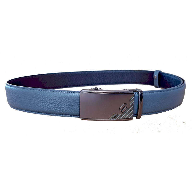 CC527B2 Ceinture en cuir pleine fleur gris avec boucle automatique CC527B2 Ceinture en cuir pleine fleur gris avec boucle automatique