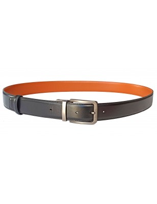 CCR01 ceinture réversible cuir pleine fleur camel et noir