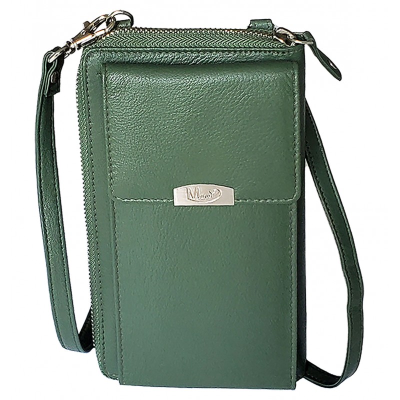 Sacoche téléphone en cuir Pretty haut de gamme couleur Verte
