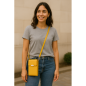 Sacoche téléphone en cuir Pretty haut de gamme couleur Tournesol (jaune)