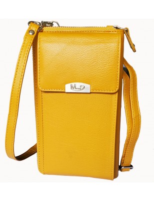 Sacoche téléphone en cuir Pretty haut de gamme couleur Tournesol (jaune)
