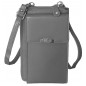 Sacoche téléphone en cuir Pretty haut de gamme couleur veronique (gris)