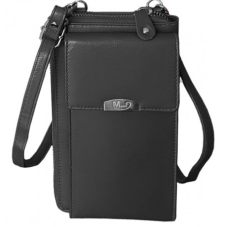 Sacoche téléphone en cuir Pretty haut de gamme couleur Noir (tulipe)