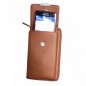 Sacoche téléphone en cuir Pretty haut de gamme couleur marron caramel