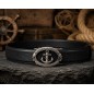 CC614B2 Ceinture  en cuir pleine fleur noir de la gamme B2 avec boucle automatique