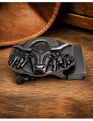 Boucle de ceinture homme Tête de taureau style ceinturon Cowboy