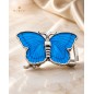 Boucle automatique femme grand papillon bleu argenté Boucle automatique femme grand papillon bleu argenté