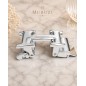 Boucle  argentée grand H brillant pour ceinture Femme Lady à fermeture automatique