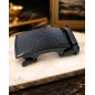 525 Boucle de ceinture automatique homme centre cuir carbone  noir  avec cadre couleur bronze