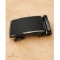 544 Boucle de ceinture motif cuir B5 bûche noir cadre bronze 544 Boucle de ceinture motif cuir B5 bûche noir cadre bronze
