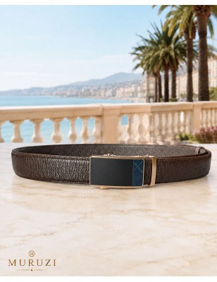 Ceinture en cuir pleine fleur avec boucle automatique