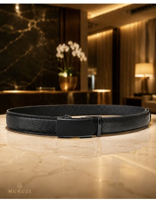Ceinture en cuir pleine fleur avec boucle automatique .