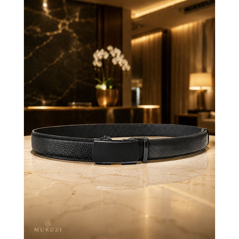 Ceinture homme en cuir pleine fleur noir avec boucle automatique 515 Ceinture homme en cuir pleine fleur noir avec boucle automatique 515