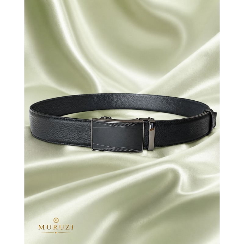 Ceinture homme en cuir pleine fleur noir avec boucle automatique 530 Ceinture homme en cuir pleine fleur noir avec boucle automatique 530