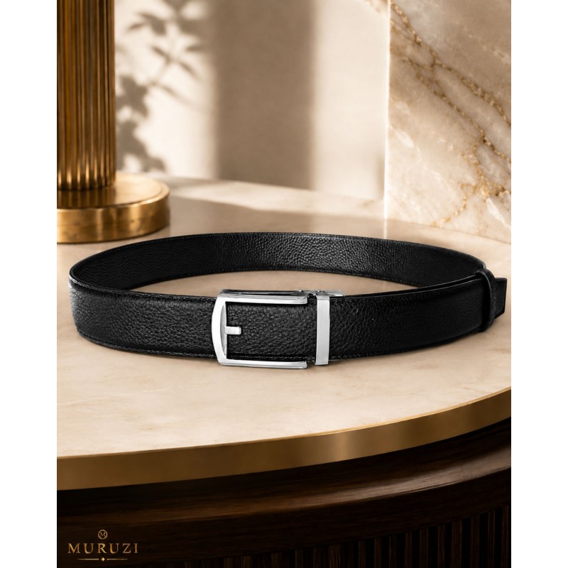 Ceinture homme en cuir pleine fleur noir avec boucle automatique 572 Ceinture homme en cuir pleine fleur noir avec boucle automatique 572