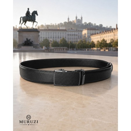 Ceinture homme MURUZI 525 cuir noir finition carbone – LES CHICS B5