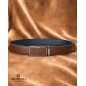 Ceinture automatique homme cuir marron finition carbone – boucle 586 Ceinture automatique homme cuir marron finition carbone – boucle 586
