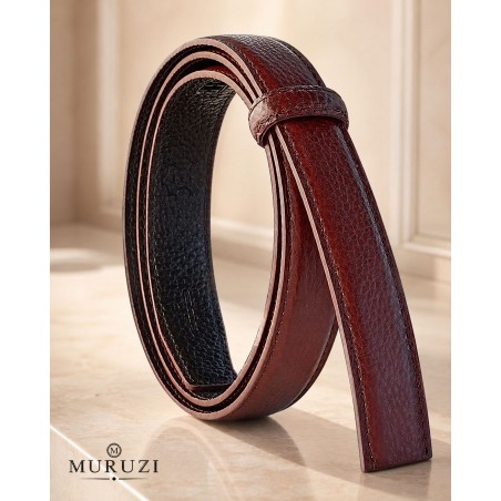 Lanière Lady LCLA prune MURUZI en cuir pleine fleur pour ceinture femme