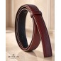 Lanière à crémaillère cuir Lady pleine fleur prune finition Luxe Lanière à crémaillère cuir Lady pleine fleur prune finition Luxe