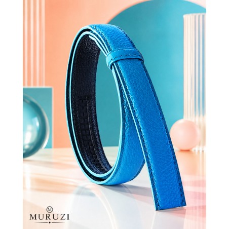Lanière cuir Lady pleine fleur noire finition Luxe pour ceinture à boucle automatique
