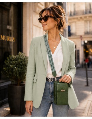 Sacoche téléphone en cuir Pretty haut de gamme couleur Verte