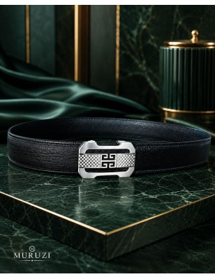 Ceinture automatique sans trou MURUZI 802 cuir branche noire – LUXURY