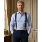 Bretelles homme MURUZI 901 bleu marine à pinces acier