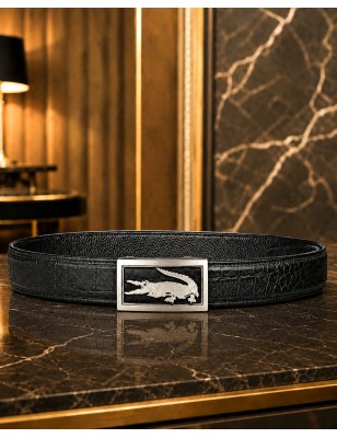 Ceinture homme MURUZI 800 cuir noir finition croco – LUXURY