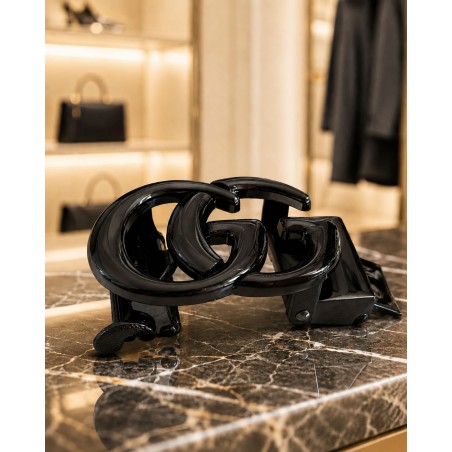 Boucle Double G noire MURUZI pour ceinture automatique