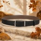 CCR05 Ceinture prête à porter réversible cuir pleine fleur marron et noir CCR05 Ceinture prête à porter réversible cuir pleine fleur marron et noir